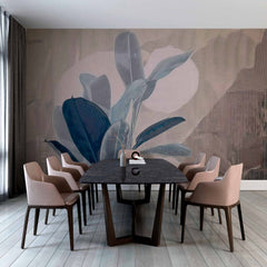 Custom Sophisticated Botanical Art Wallpaper