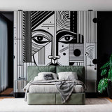 Contemporary Line Drawing Wallpaper