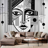 Contemporary Line Drawing Wallpaper