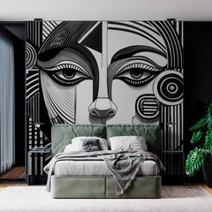 Custom Intricate Geometric Face Art Wallpaper