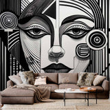 Intricate Geometric Face Art Wallpaper