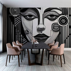 Custom Intricate Geometric Face Art Wallpaper