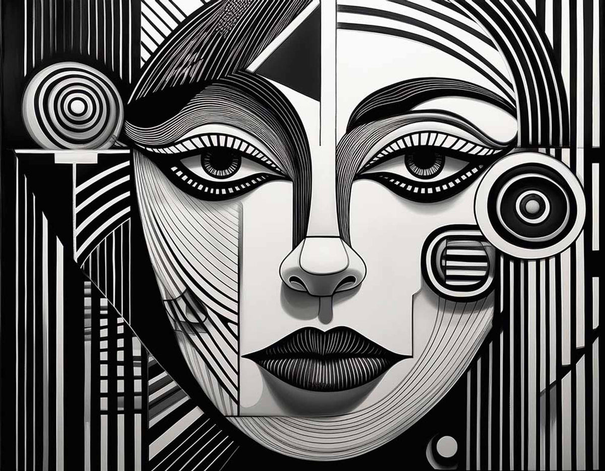 Custom Intricate Geometric Face Art Wallpaper