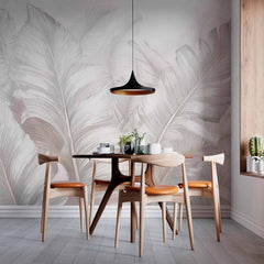 Custom Banana Leaves Tropical Wall Mural Light Wallpaper