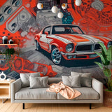 Retro Muscle Car Artwork Wallpaper