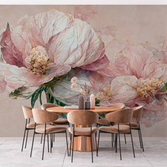 Custom Vintage Peony Art Wallpaper