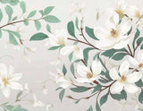 Tapeta Mural Gałąź Magnolii - Elegancki kwiatowy wzór w delikatnych odcieniach