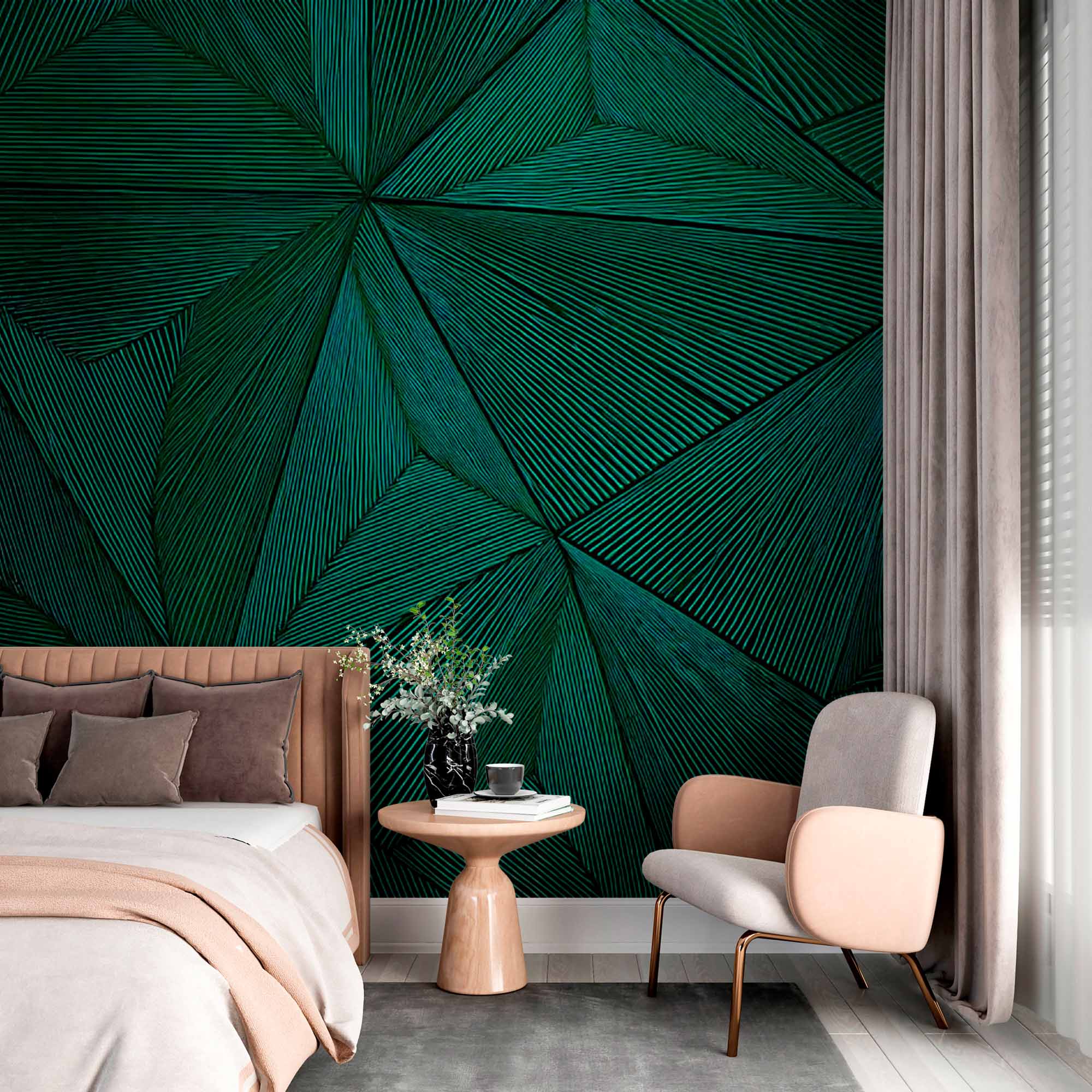 Modern Angular Line Art Wallpaper Mural