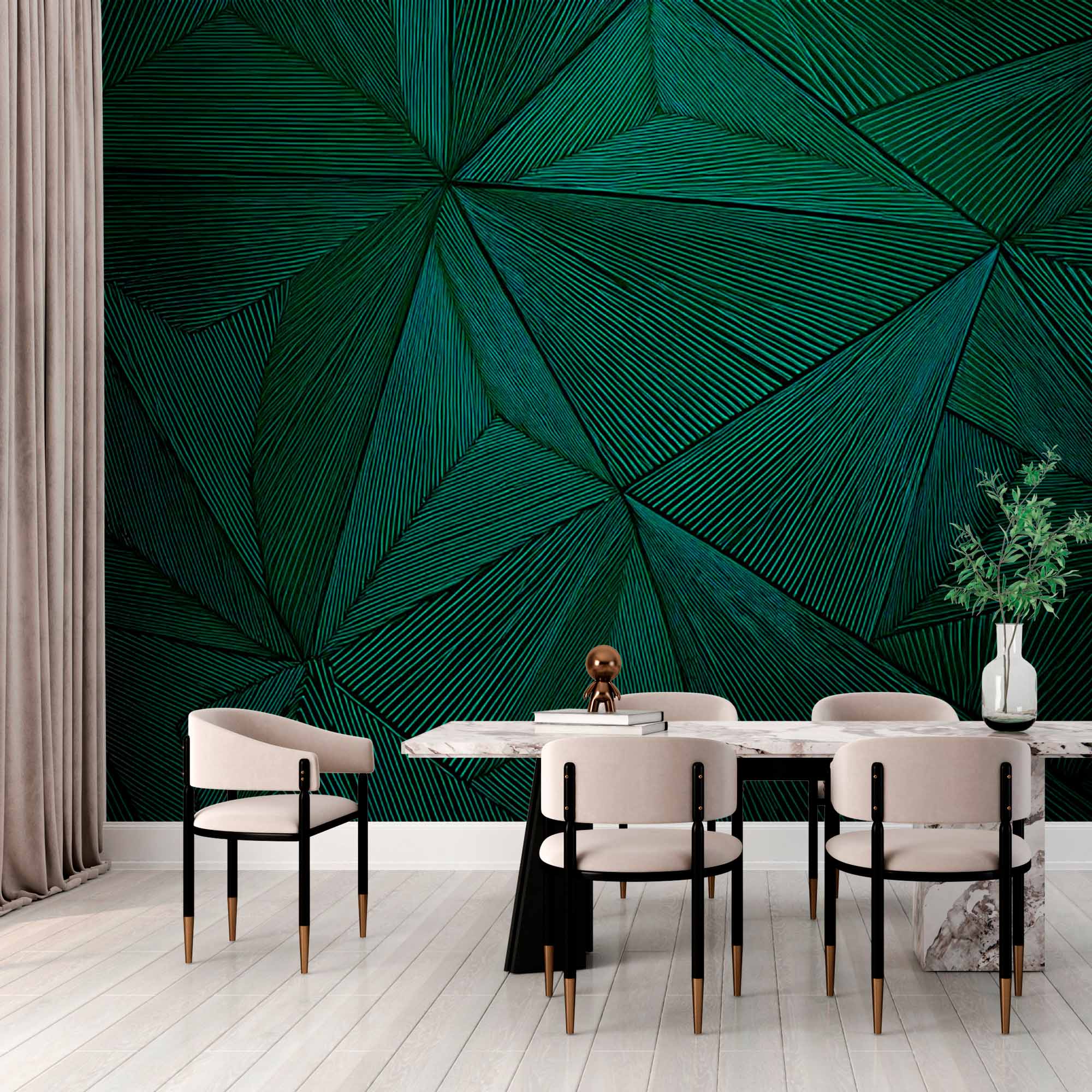Modern Angular Line Art Wallpaper Mural