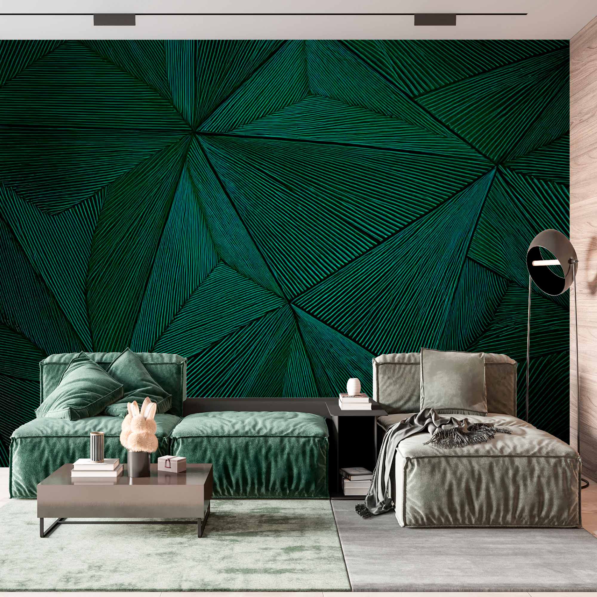 Modern Angular Line Art Wallpaper Mural