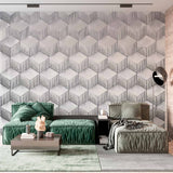 Monochrome Geometric Cubes Wallpaper Mural