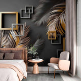 Luxury Gold and Silver Feather Wallpaper Mural
