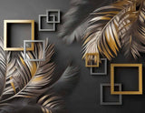 Luxury Gold and Silver Feather Wallpaper Mural