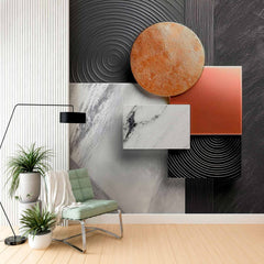 Custom Metallic and Marble Design Wallpaper Mural