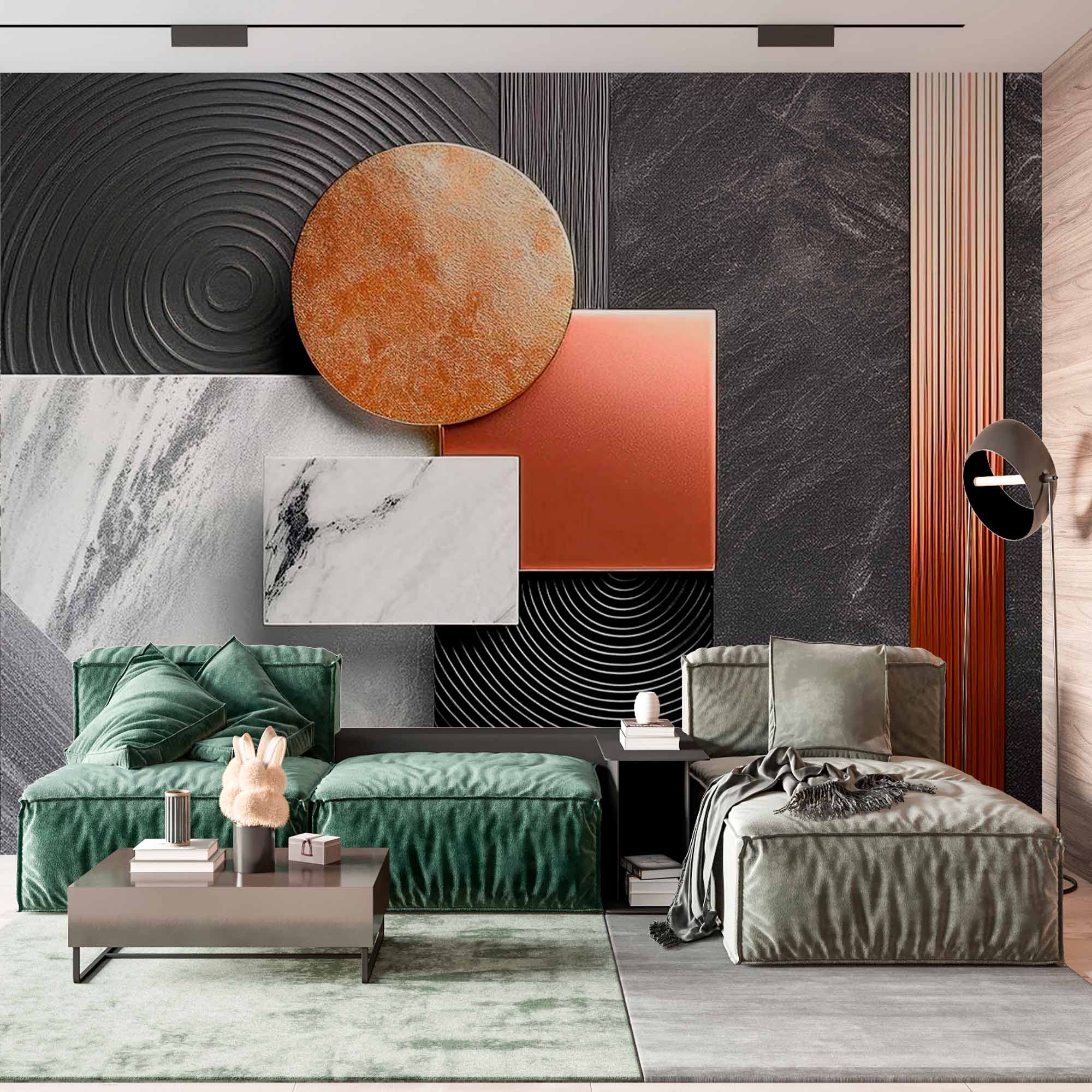 Metallic and Marble Design Wallpaper Mural