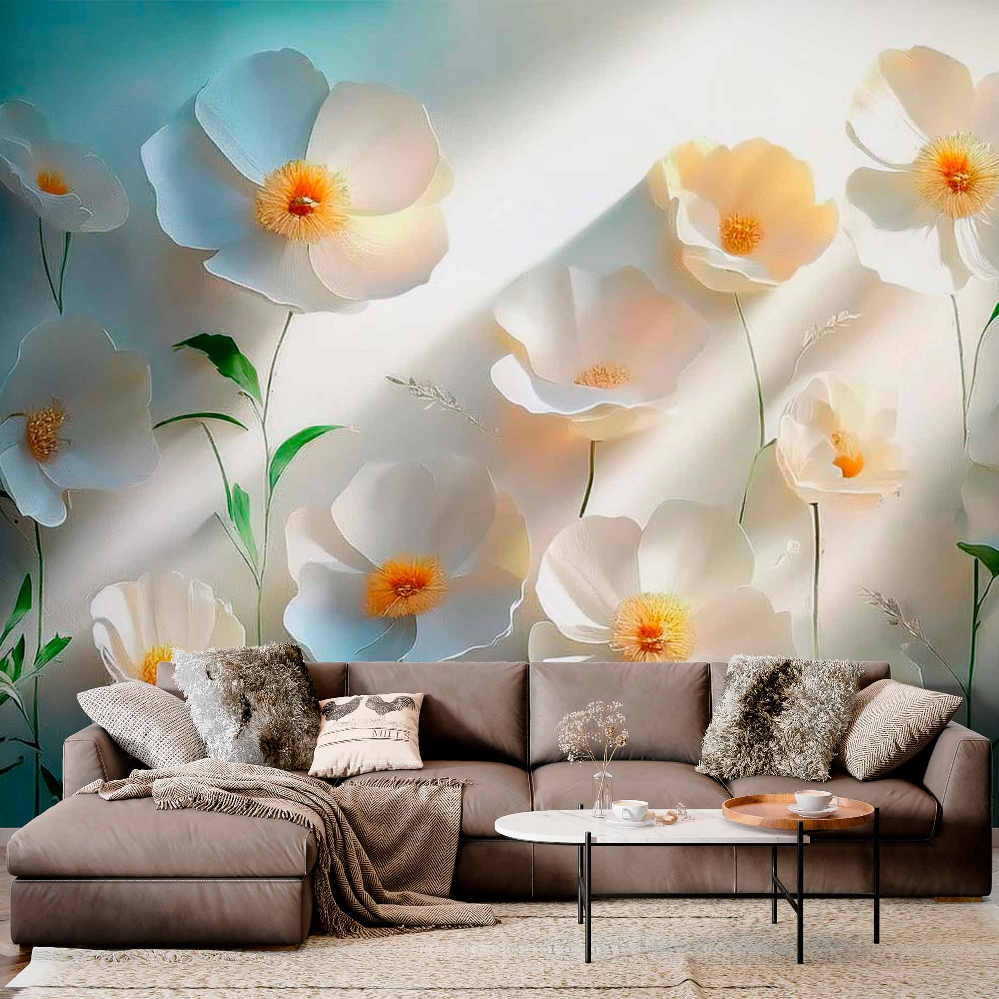 Serene Mountain Landscape Wallpaper Mural - Tranquil Nature Scene