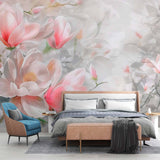 Magnolia Blossom Wallpaper Mural - Soft Pastel Floral Design