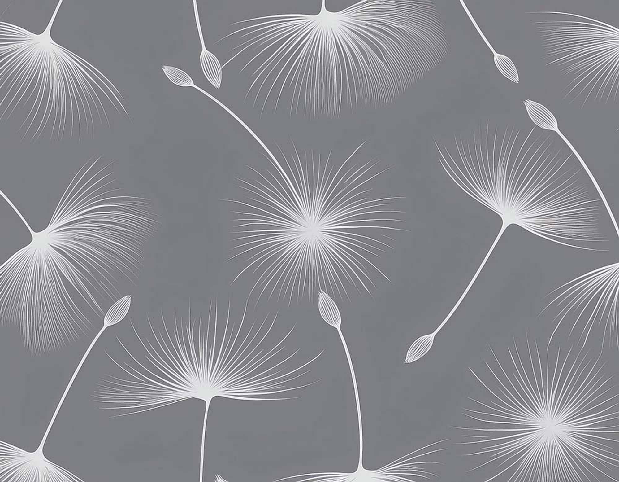 Modern Dandelion Wallpaper Mural - Minimalist Seed Pattern Design
