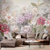 Elegant Floral Wallpaper Mural - Soft Pastel Flower Arrangement