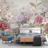 Elegant Floral Wallpaper Mural - Soft Pastel Flower Arrangement