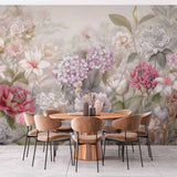 Elegant Floral Wallpaper Mural - Soft Pastel Flower Arrangement