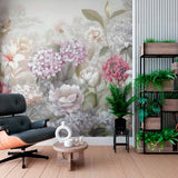 Elegant Floral Wallpaper Mural - Soft Pastel Flower Arrangement