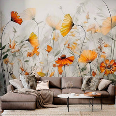 Custom Autumn Blossoms Wallpaper Mural
