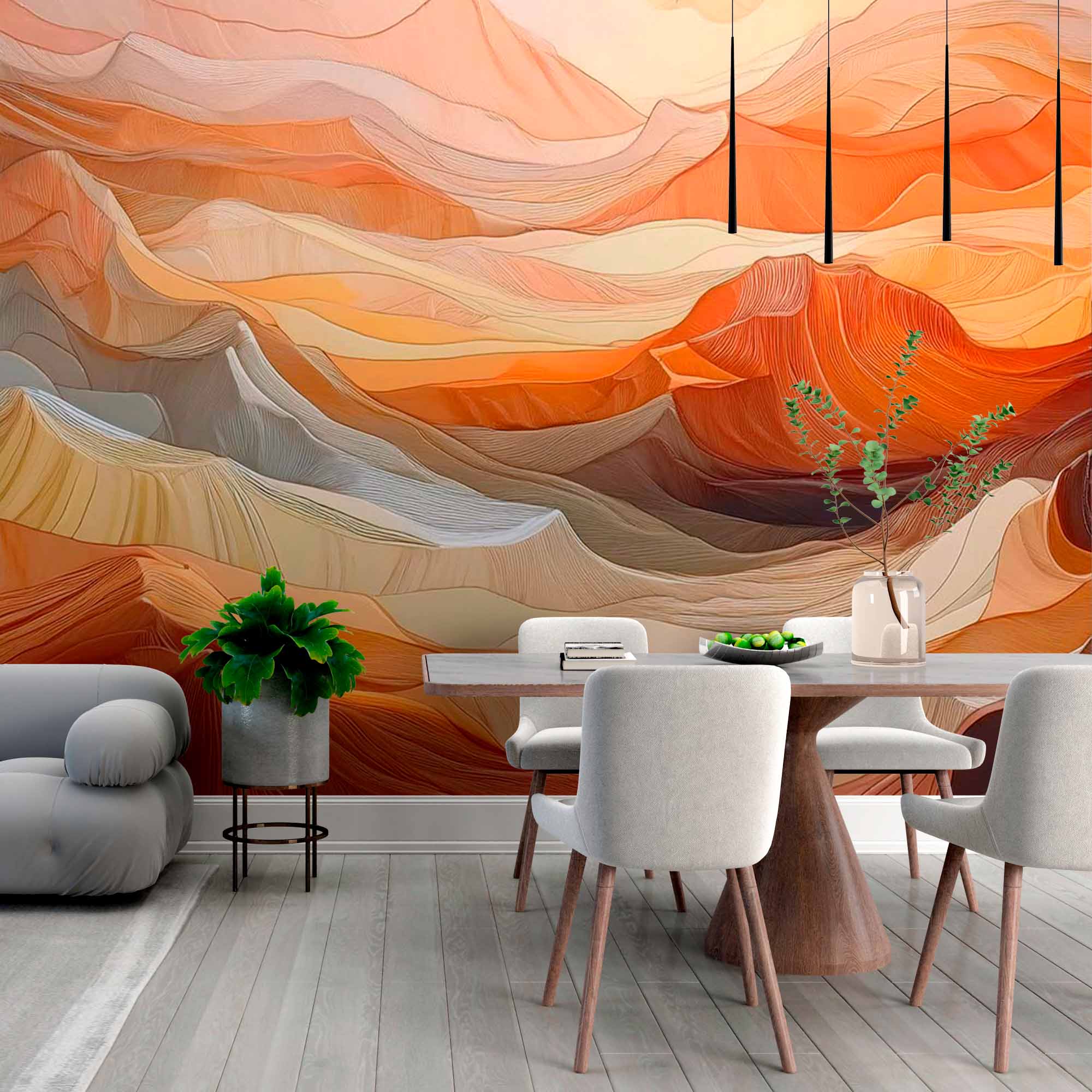 Sunset Hills Abstract Wallpaper Mural
