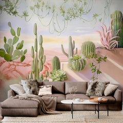 Custom Cactus Oasis Wallpaper Mural