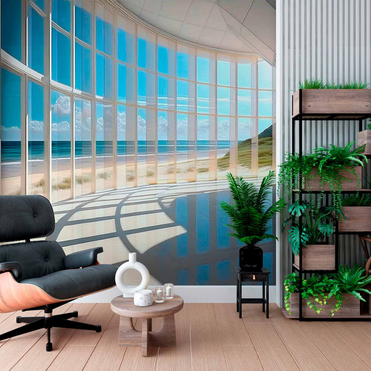 Panoramic Beach View Wallpaper Mural