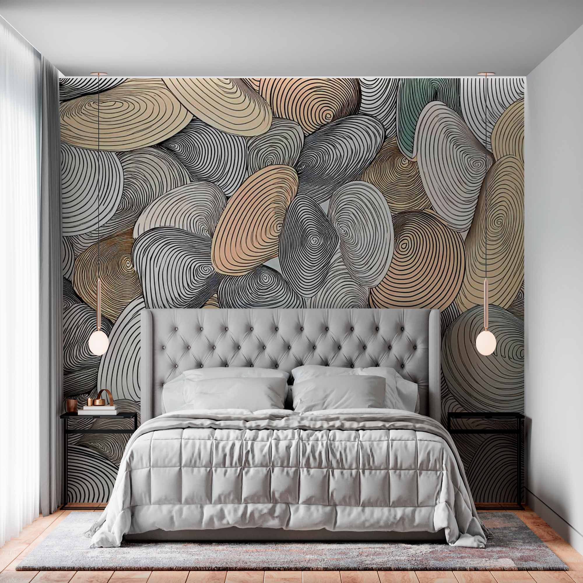 Organic Swirl Shapes Wallpaper Mural