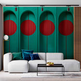Symmetrical Circles Wallpaper Mural