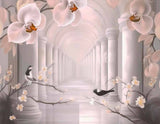 Floral Arch with Birds Wallpaper Mural