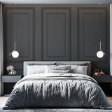 Elegant Dark Gray Recessed Panel Wall Mural Wallpaper