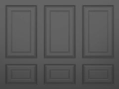 Custom Elegant Dark Gray Recessed Panel Wall Mural Wallpaper