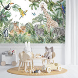 Kids Wall Mural Safari Animals Africa Inspired Wallpaper for Kids Room