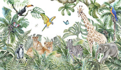 Custom Kids Wall Mural Safari Animals Africa Inspired Wallpaper for Kids Room