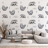 Morning Yoga Bears Wall Mural Animals Scandinavian Wallpaper