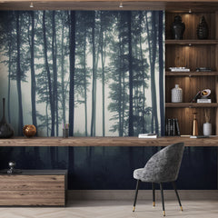 Custom Dark Forest Wallpaper Moody Nature Scene Wall Mural Gothic Decor