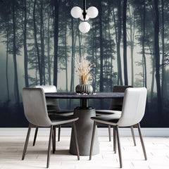 Custom Dark Forest Wallpaper Moody Nature Scene Wall Mural Gothic Decor