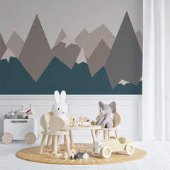 Custom Kids Wall Murals Green Dark Mountains Wallpaper for Kids