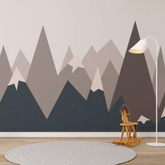 Custom Kids Wall Murals Dark Mountains Wallpaper for Kids