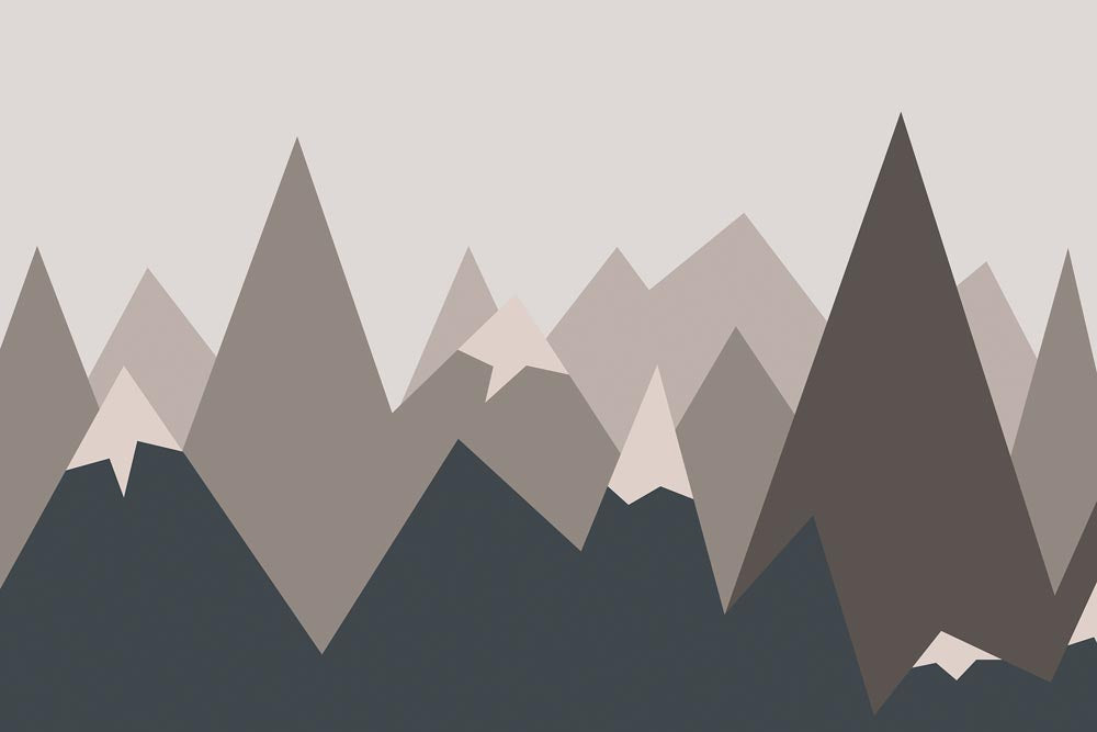 Moderne monochrome Berge – Tapete fürs Kinderzimmer
