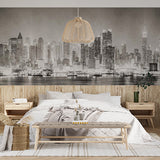 Black and White Midtown Manhattan Skyline Wall Mural