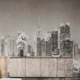 Black and White Midtown Manhattan Skyline Wall Mural