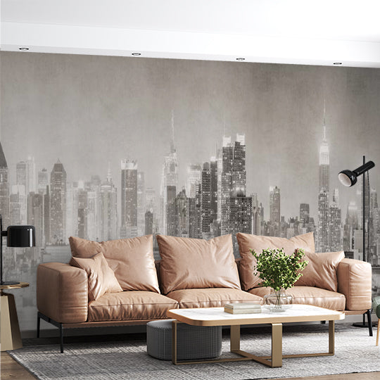 Black and White Midtown Manhattan Skyline Wall Mural