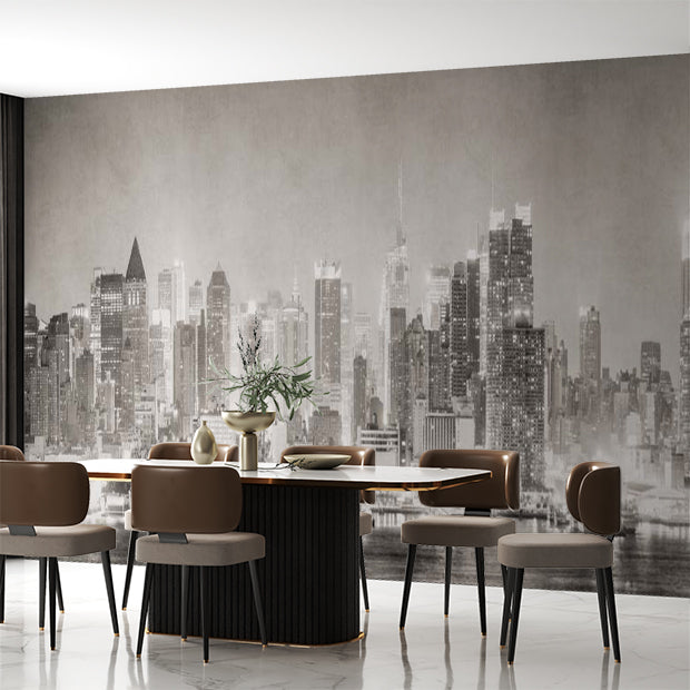 Black and White Midtown Manhattan Skyline Wall Mural