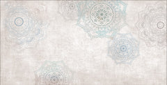 Custom Elegant Gray and Blue Mandala Pattern Wallpaper