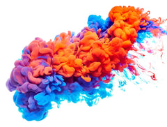 Custom Dynamic Abstract Ink Swirl with Vibrant Orange and Blue Colors Wall Murals