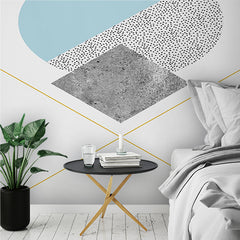 Custom Minimalist Geometric Design with Abstract Shapes and Soft Colors Wall Murals